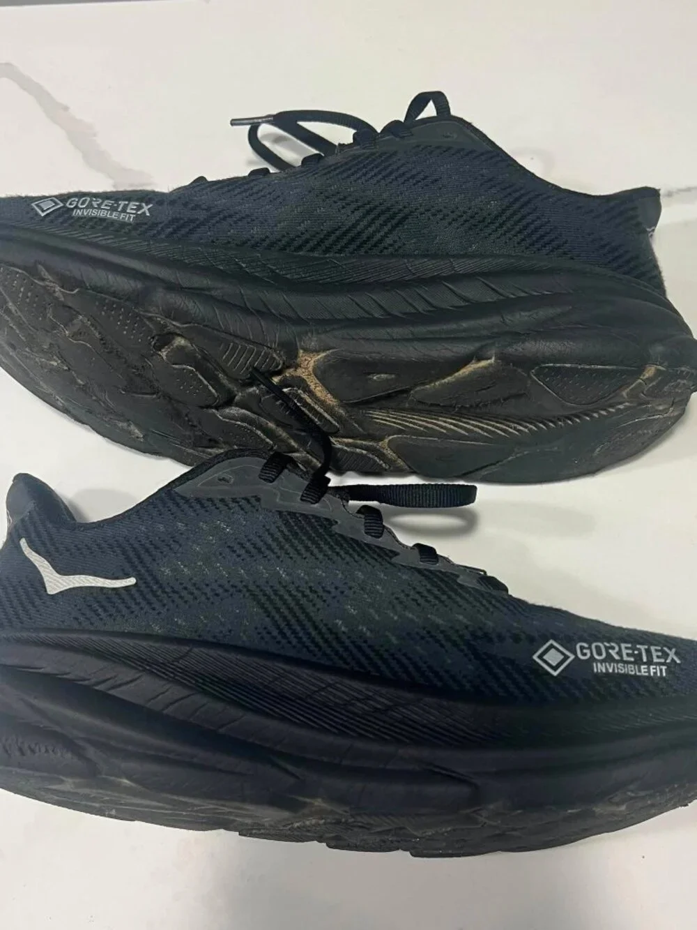 HOKA Womens Clifton 9 GTX Waterproof Running Shoes Black Size 8.5